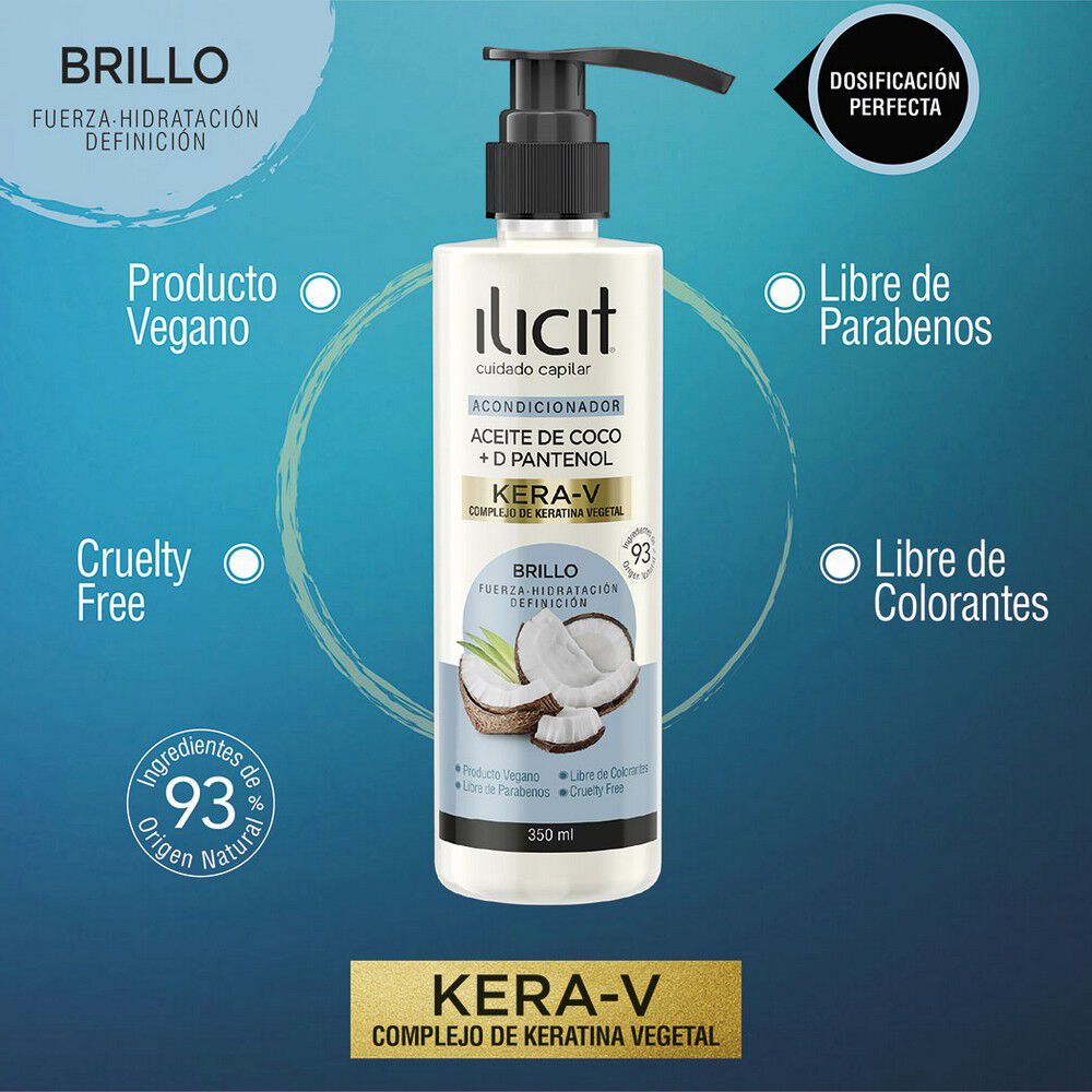 Ilicit-Acondicionador-Aceite-De-Coco+D-Pantenol-Kera-V-Brillo-350Ml-imagen-4