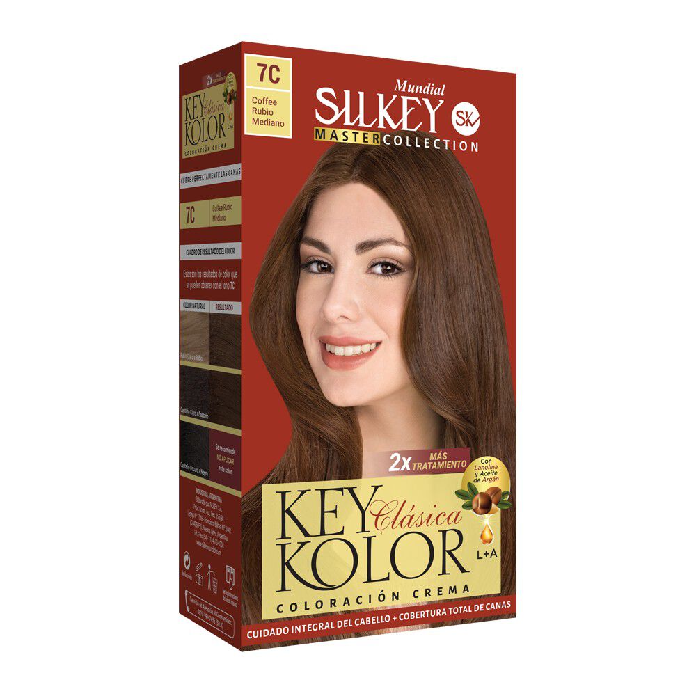 Key Kolor Kit Tintura Argan Coffee Rubio Mediano 7.C