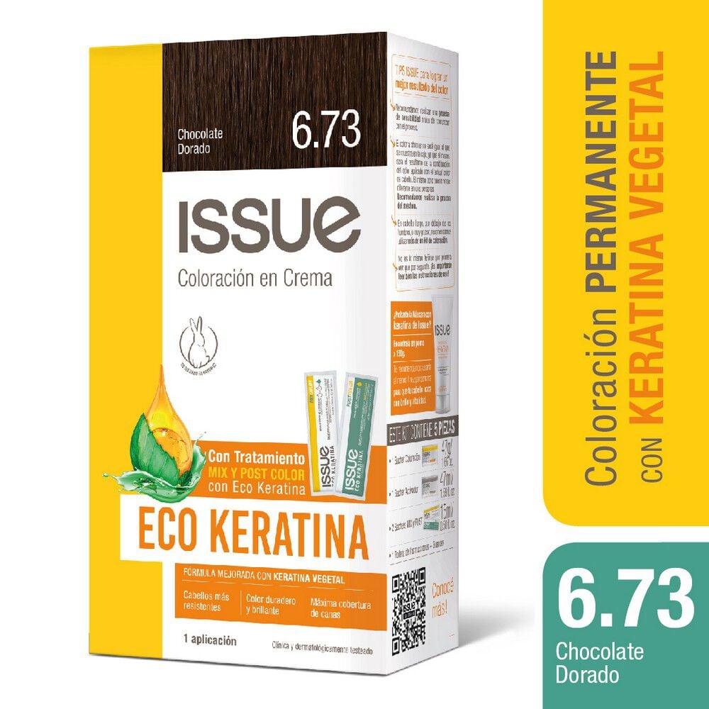 Eco Keratina Kit De Coloración En Crema Tono 6.73 Chocolate Dorado