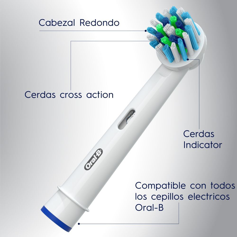 ORAL B - CEPILLO DENTAL ELECTRICO RECAMBIO CROSS ACTION (3  CABEZALES)