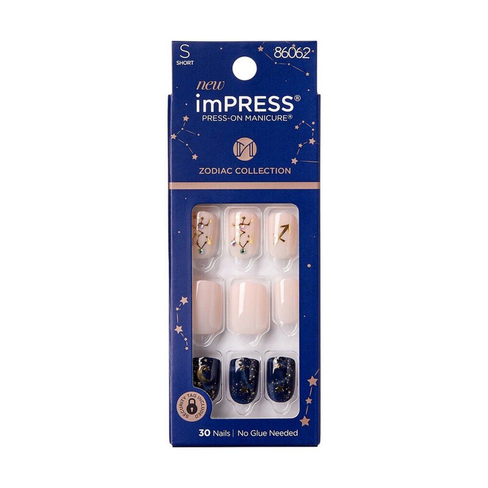 New Impress Colección Zodiaco Sagitario Press-On Manicure 30 Unidades