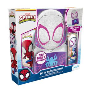 Set-de-Baño-Spiderman,-Shampoo-+-Jabon-+-Guante-de-Baño-Rosa-imagen