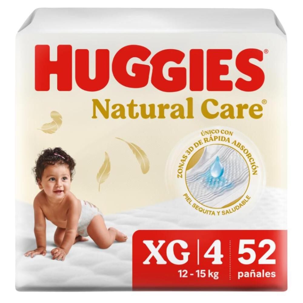 Pañales Huggies Natural Care XG 52 Un
