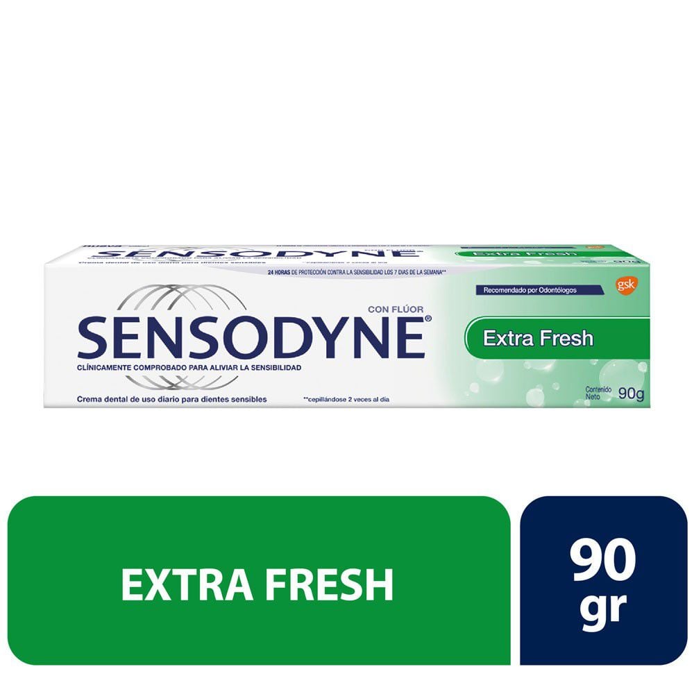 Pasta Dental Extra Fresh con Fluor Dientes Sensibles 90 grs
