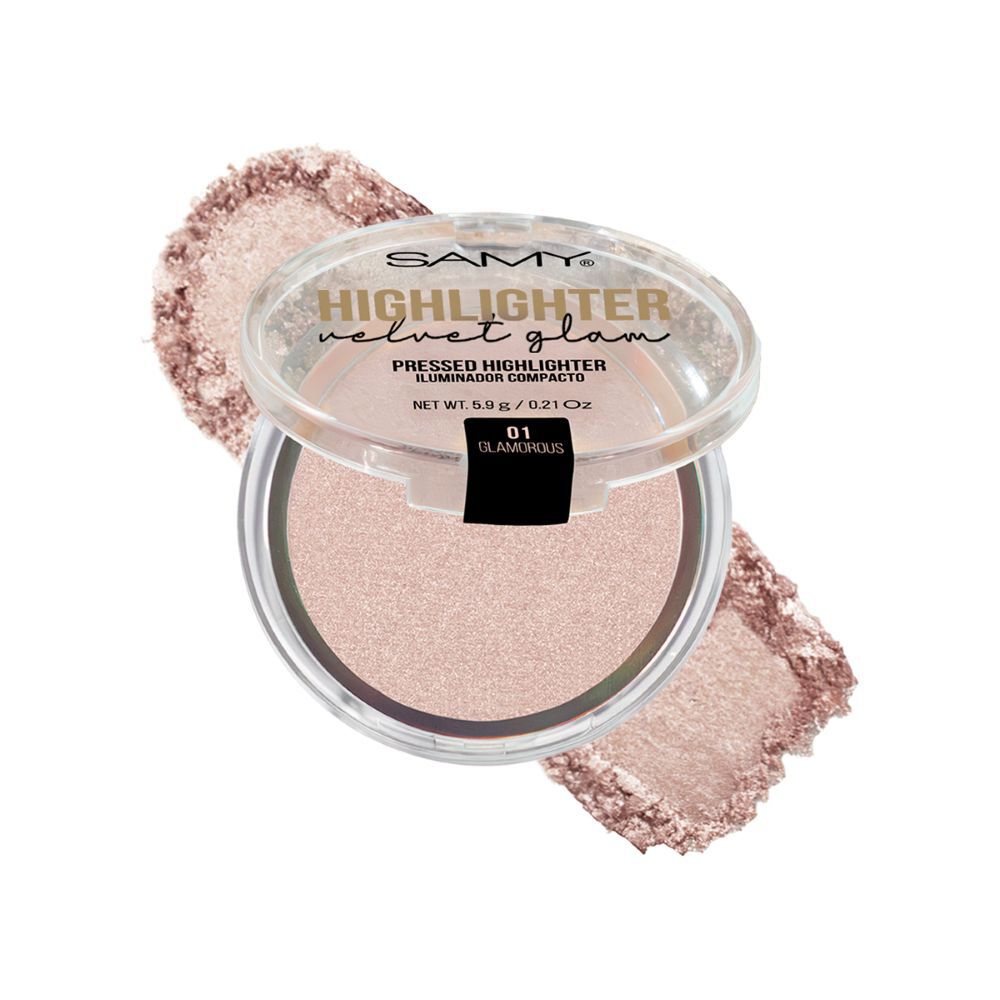 Polvo Compacto Iluminador Velvet Glam N° 01. Glamorous