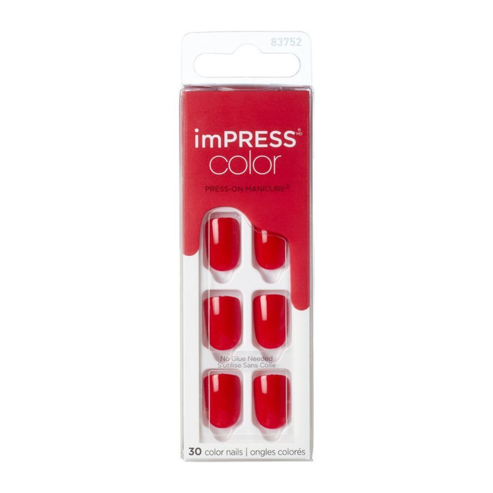 Uñas Postizas Impress Color 013 Reddy Or Not X30