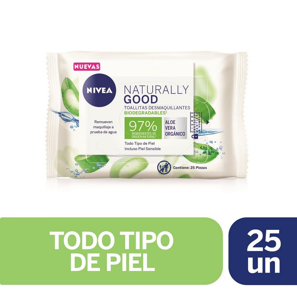 Toallitas Desmaquillantes Naturally Good Aloe 25Unds