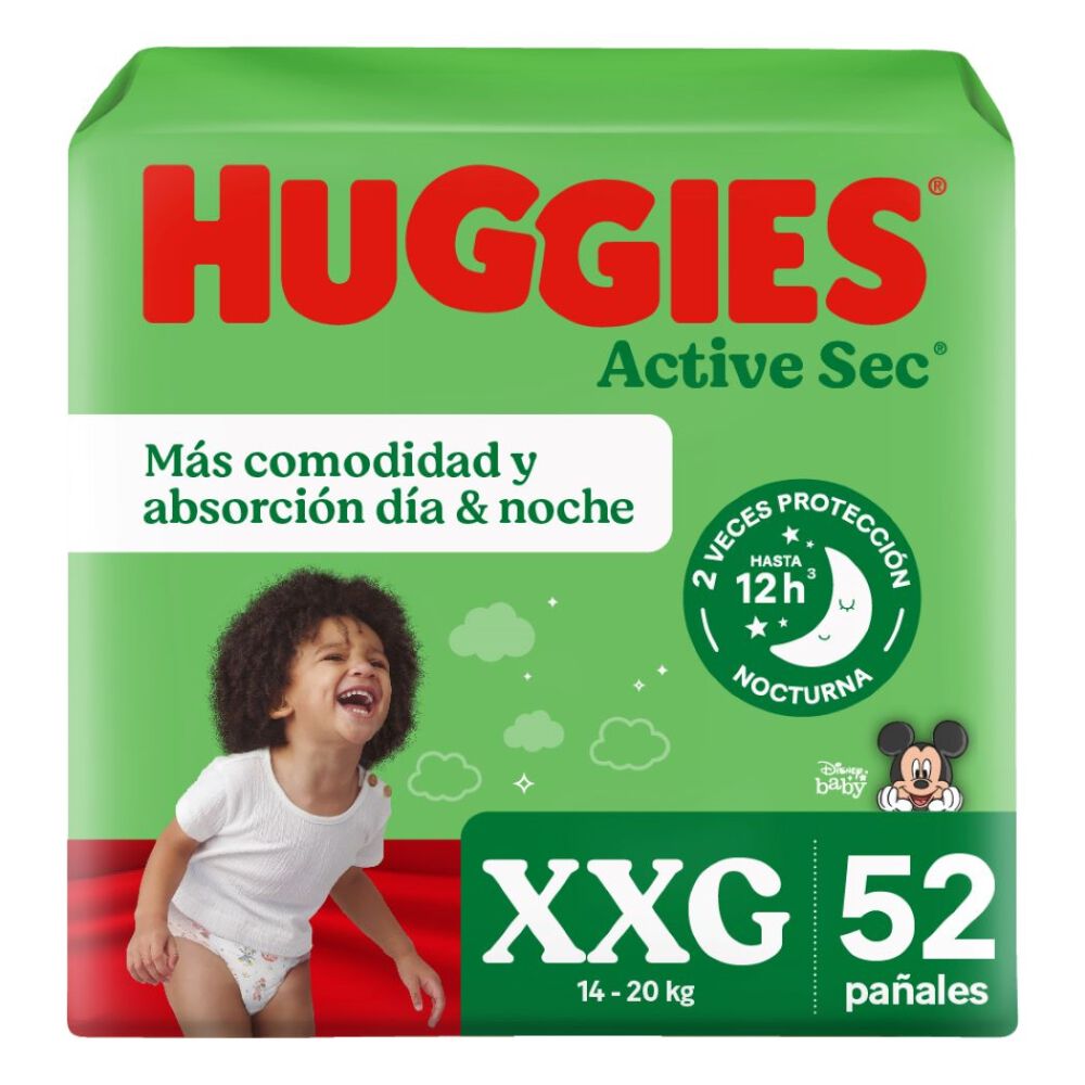 Pañal-Huggies-Active-Sec-XXG-52-unidades-imagen-1