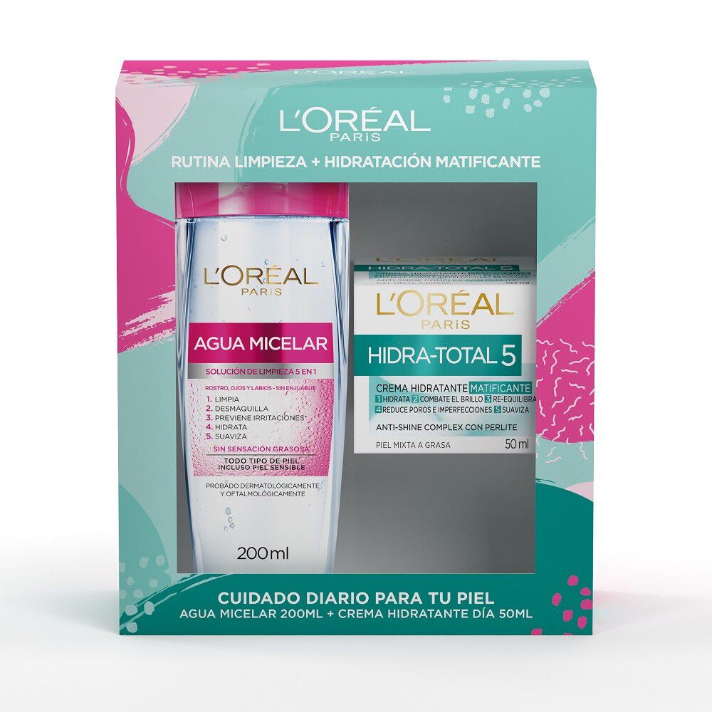 Hidra-Total-5-Crema-Hidratación-Matificante-50-mL-+-Agua-Micelar-200-mL-imagen