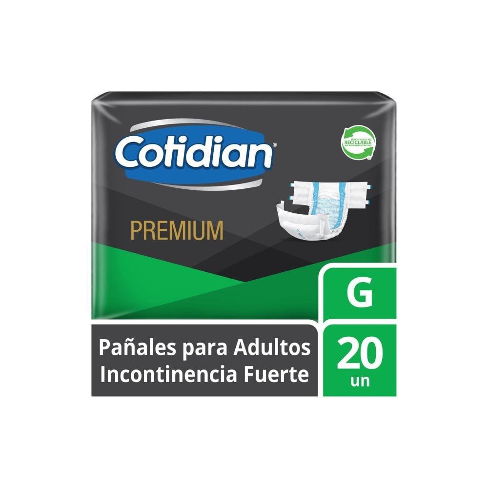 Pañal Adulto Premium Unisex Incontinencia Fuerte Talla G 22 Unidades