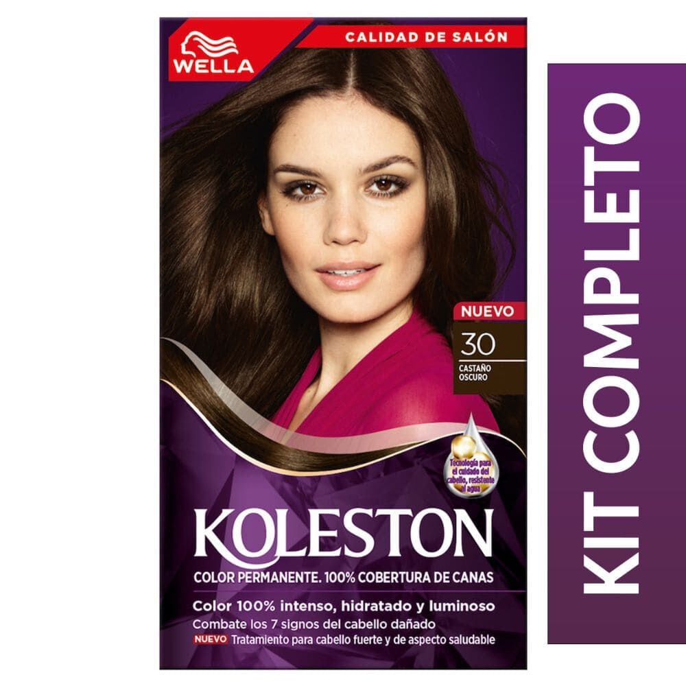 Tintura Permanente Kit 30 Casta±o Oscuro 