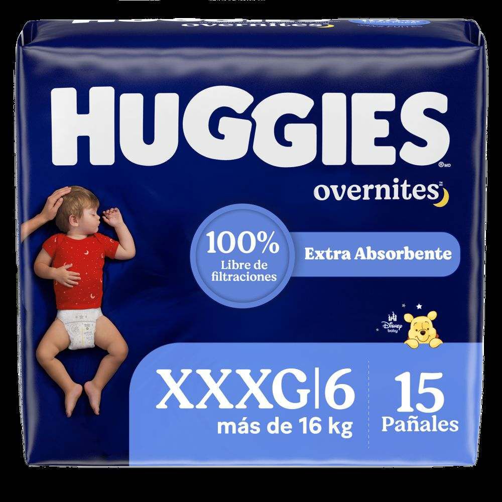 Pañales Nocturnos Huggies Overnites XXXG 15 Un