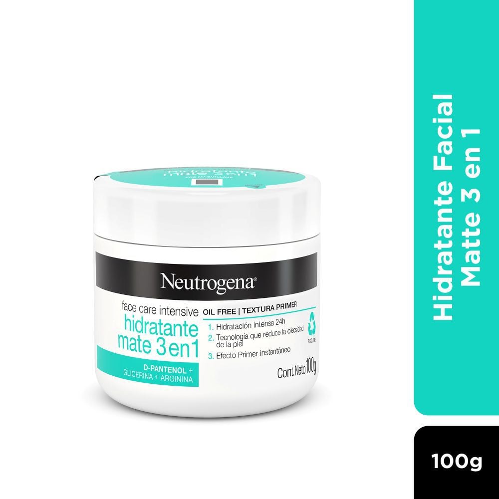 Crema Facial Face Care Intensive Hidratante Mate 3 En 1 100 Gr