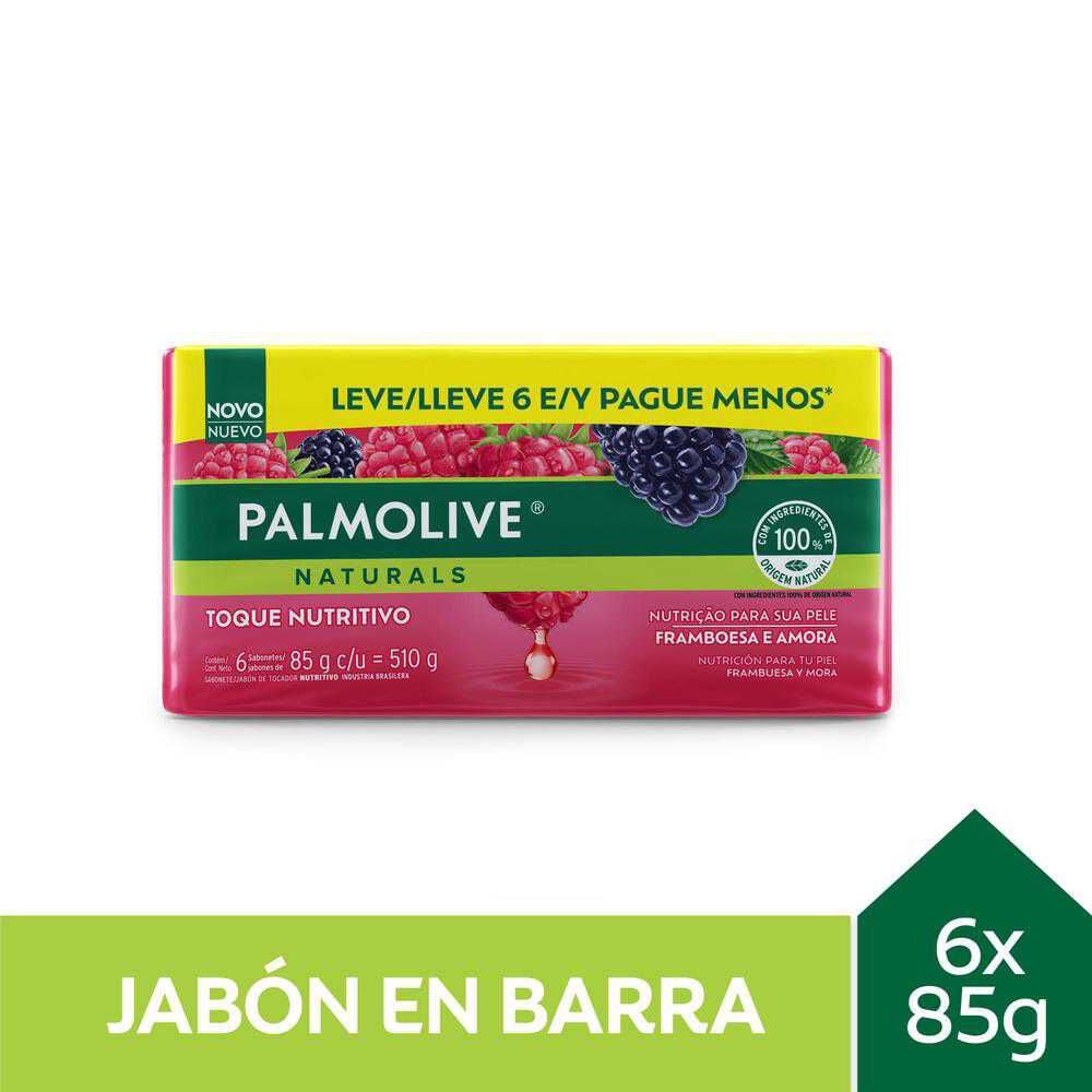Jabón de tocador Palmolive® Naturals Frambuesa y Mora 85 g 6 unidades