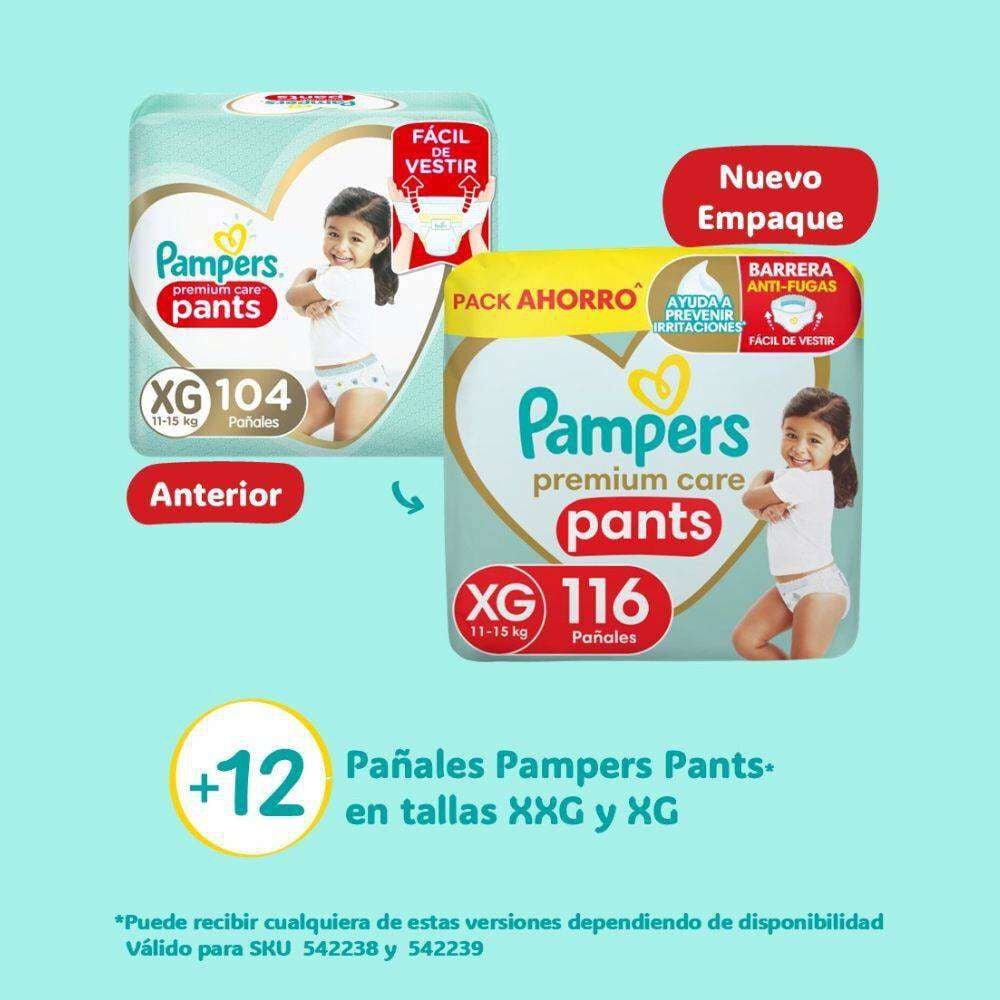 Pañales Premium Care Pants Talla XG, 116 Unidades