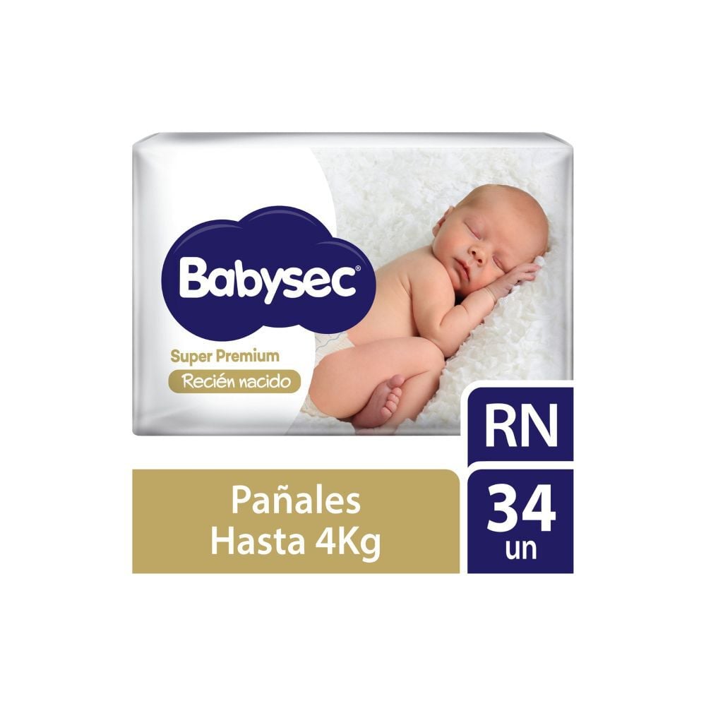 Pañales de Bebé Recien Nacido Ultrasuave Talla RN 34 Unidades
