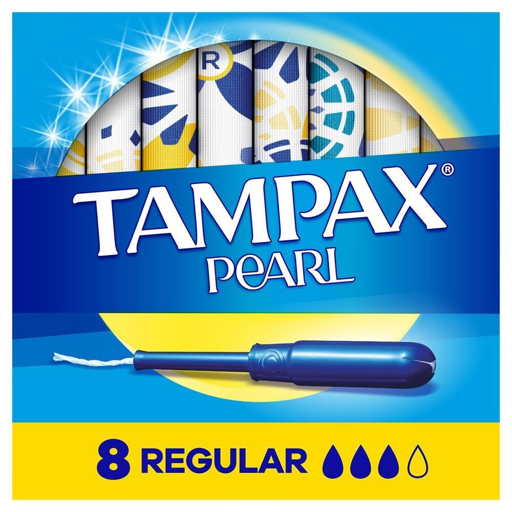 Tampón Pearl Regular con Aplicador Flujo Leve a Moderado 8 Unidades