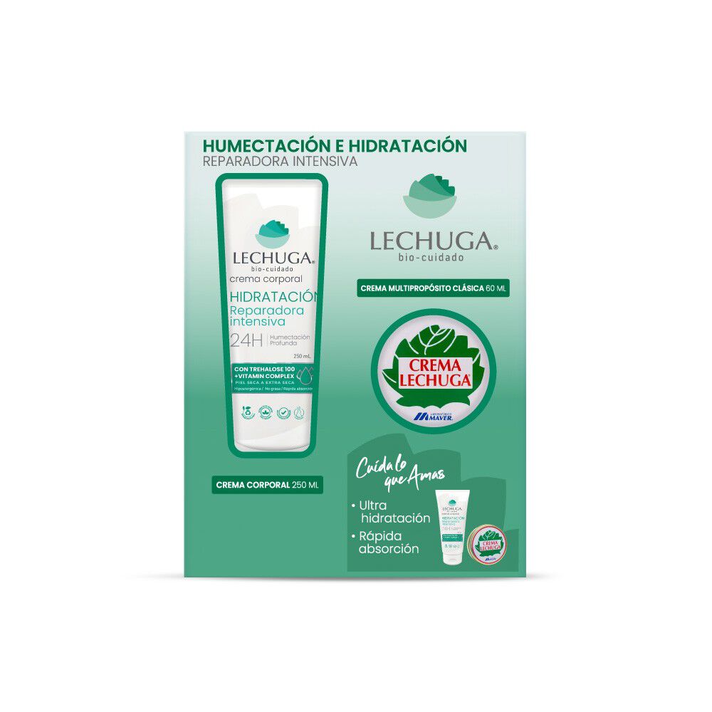 Estuche Humectación e Hidratación, Crema multipropósito clasica 60ml + crema de cuerpo intensiva 250ml