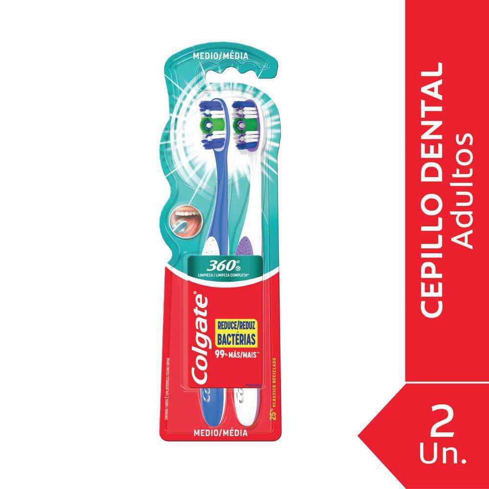 Cepillo Dental Colgate 360º Original Medio 2 Unidades