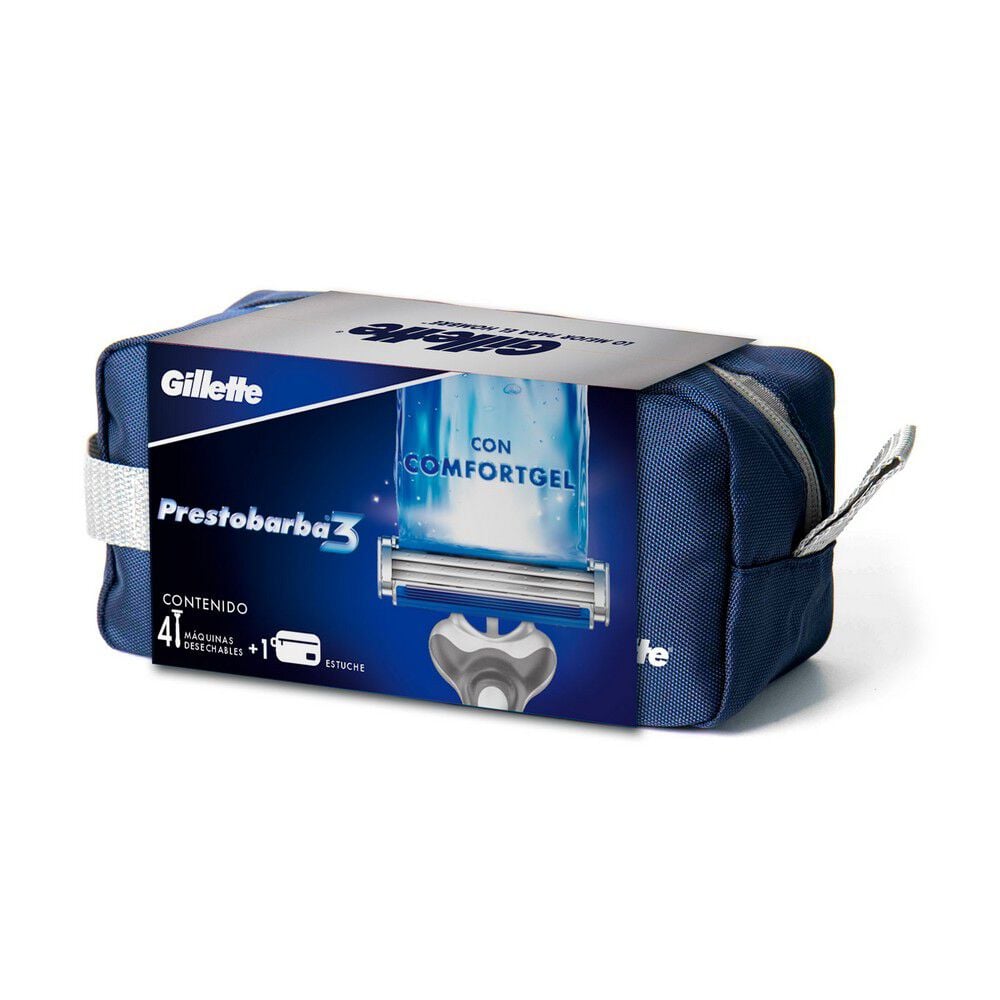 Máquina de Afeitar Desechables 3 con Confort Gel x4 + Estuche