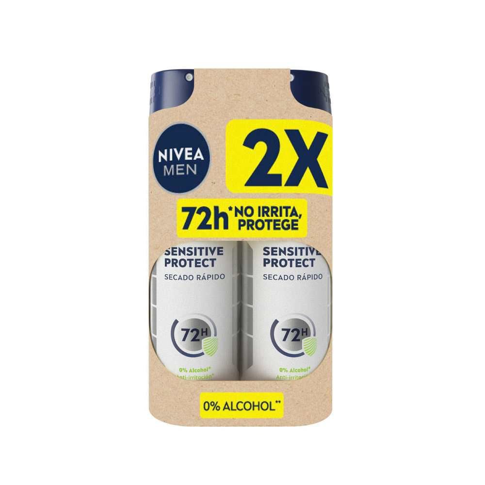 Desodorante Spray Hombre Sensitive Protect Pack x 2