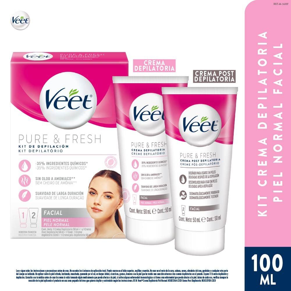 Kit Crema Depilatoria Facial 50ml + Hidratante 50ml