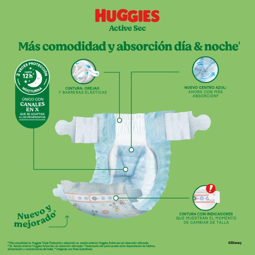 Pañal-Huggies-Active-Sec-XG-52-unidades-imagen-2