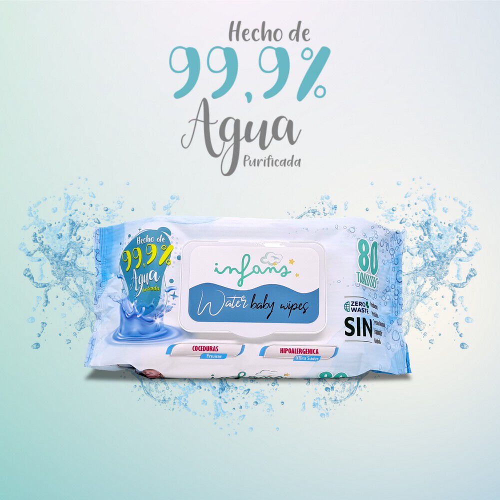 Toallitas humedas Water Baby Wipes Infans 80 Unidades