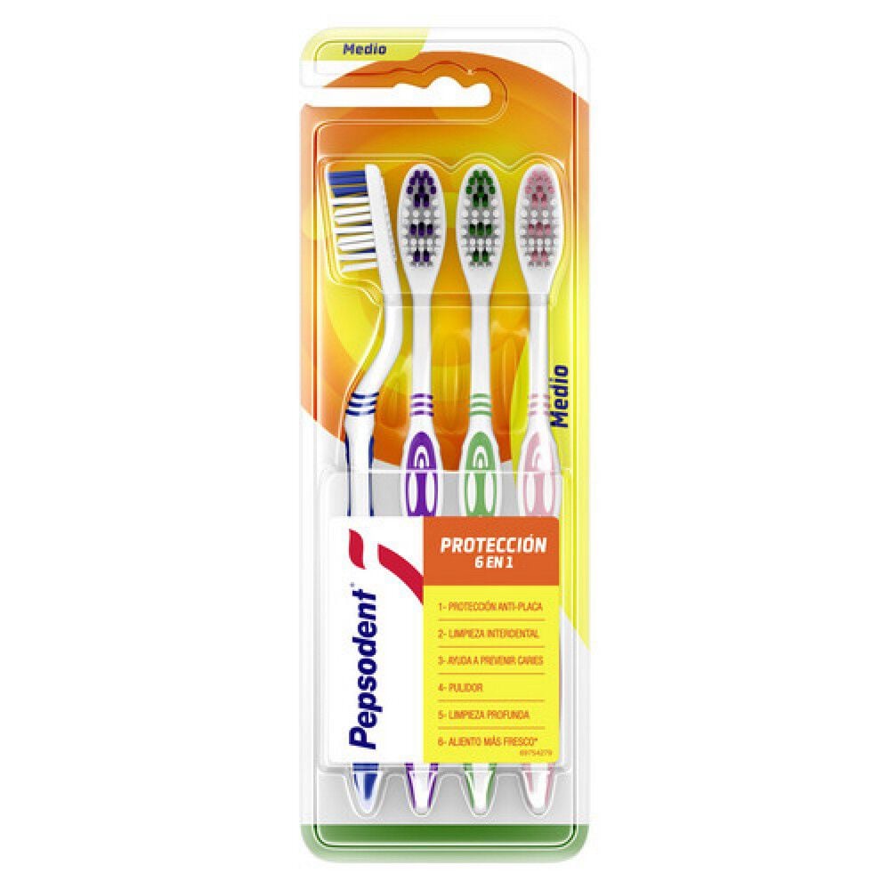 Pack de 4 Cepillos dentales Con Celdas Medias