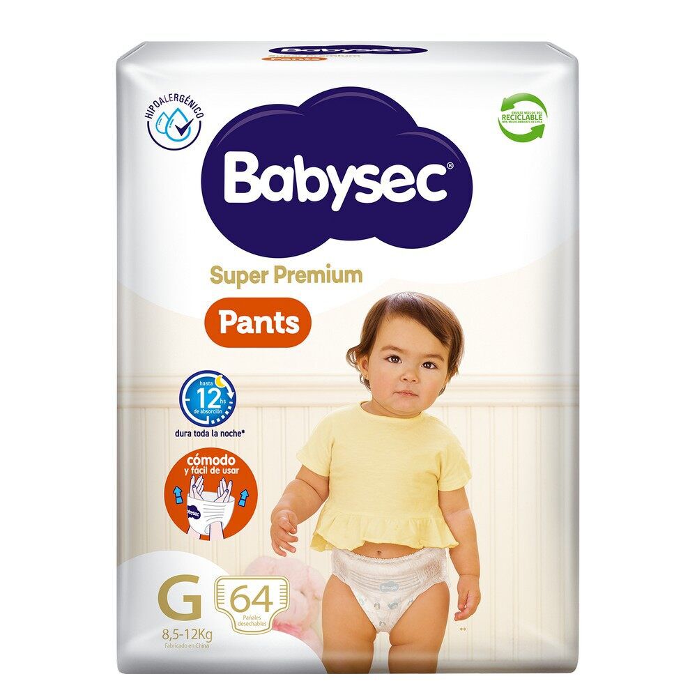 Super-Premium-Pañales-Desechables-Pants-G-(8.5-12Kg)-Hipoalergénico-X64-imagen-2