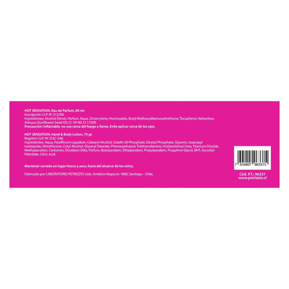 Estuche-Fragancia-Femenina-Hot-Sensation-80-mL-+-Crema-Corporal-75-grs-+-Cosmetiquero-imagen-2