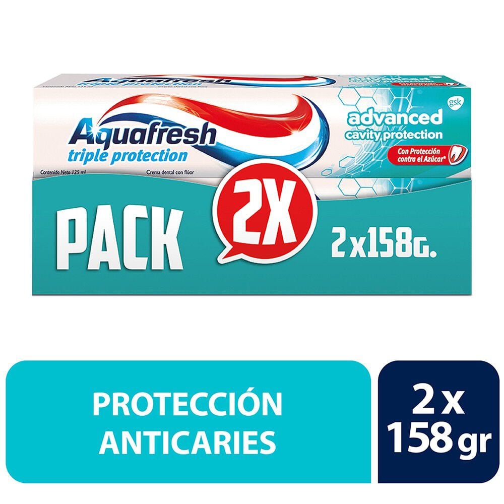 Pack Crema Dental Advanced Triple Protección Con Flúor 158 grs x2