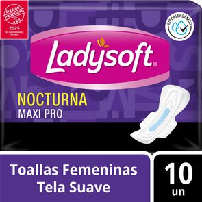 Toalla-Femenina-Normal-Nocturna-Ladysoft-Maxi-Pro-10-un-imagen