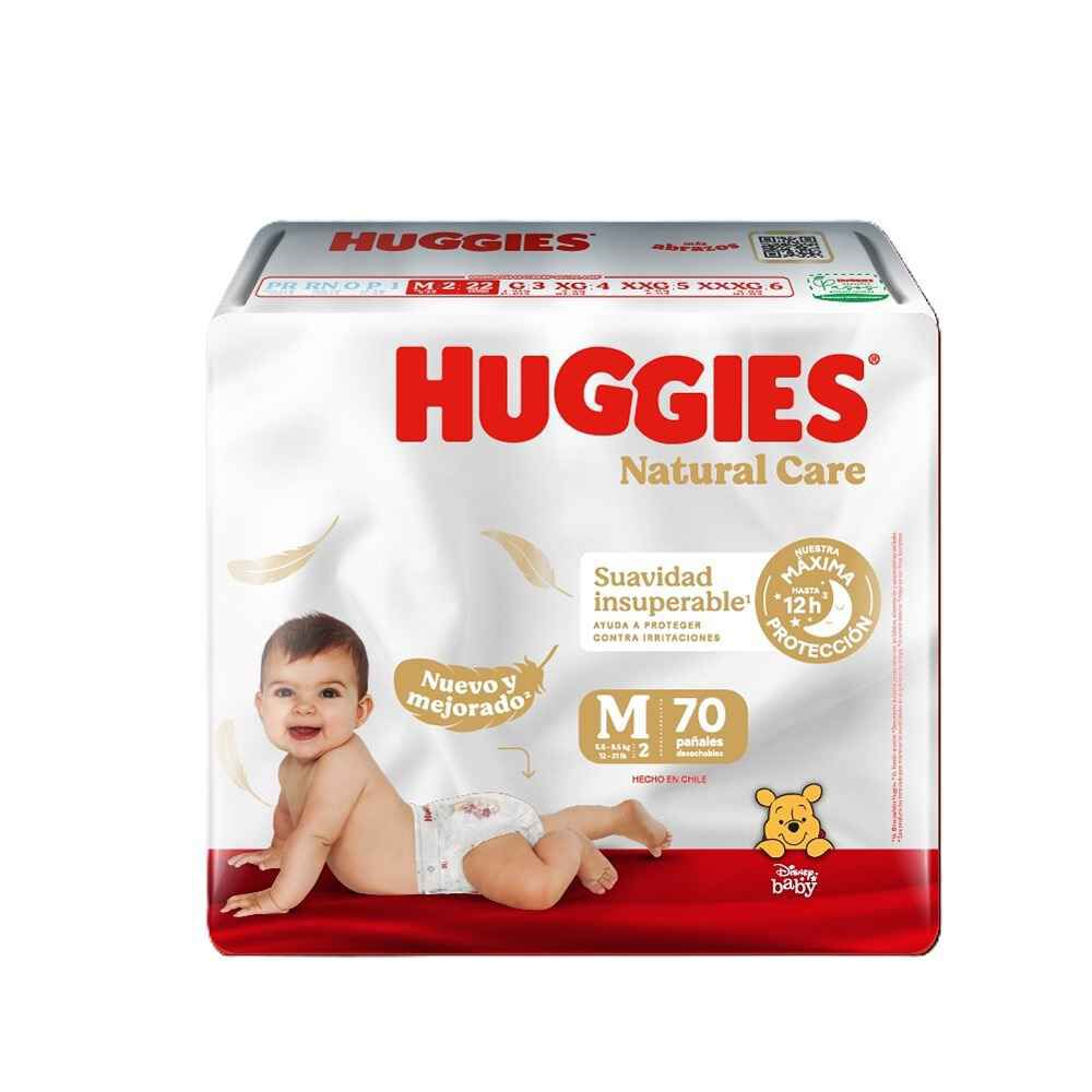 Pañales Huggies Natural Care M 70 Un