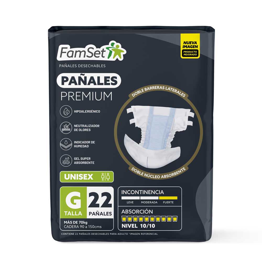 Premium Panal Para Adultos Unisex Grande 22 unidades