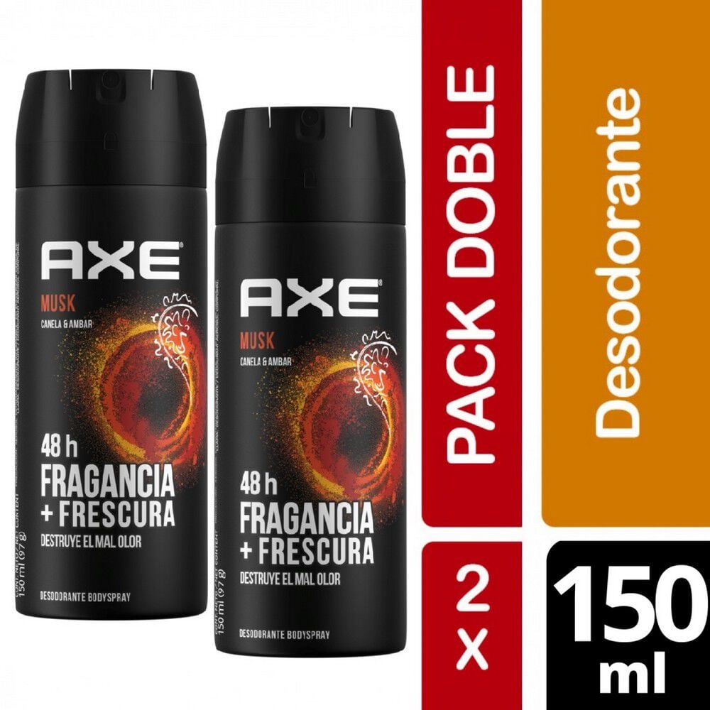 Pack 2 unidades AXE Musk Spray 96 grs