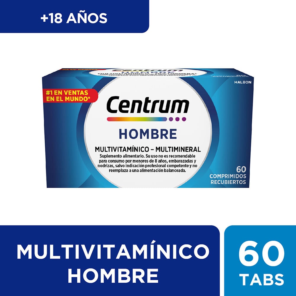 Centrum Hombre Multivitaminico / Multimineral 60 Comprimidos Recubiertos