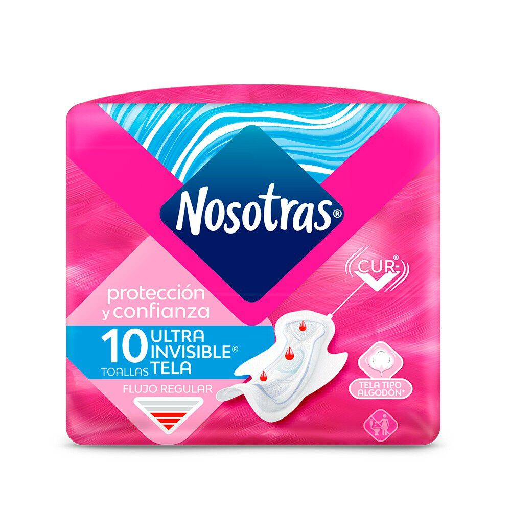 Nosotras-Toalla-Invisible-Tela-Suave-con-Gel-X10-imagen