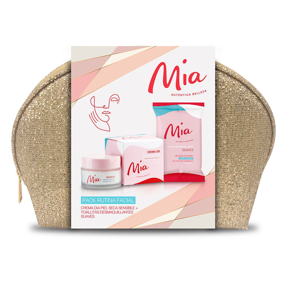 Crema-Día-Piel-Seca-Sensible-+-Toallitas-Desmaquillantes-Suave-+-Cosmetiquero-imagen-1