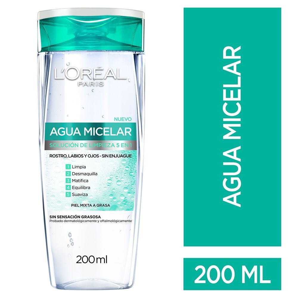 Agua Micelar 5 en 1 Piel Mixta a Grasa Hidra-Total 5 200mL