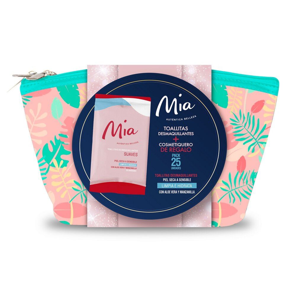 Toallita Desmaquillante Suave Piel Sensible x25 + Cosmetiquero