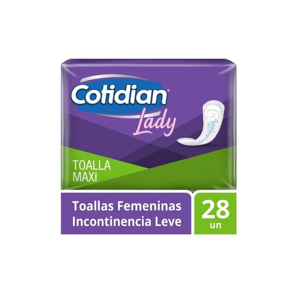 Toalla para Incontinencia Urinaria Maxi sin alas C28 unidades