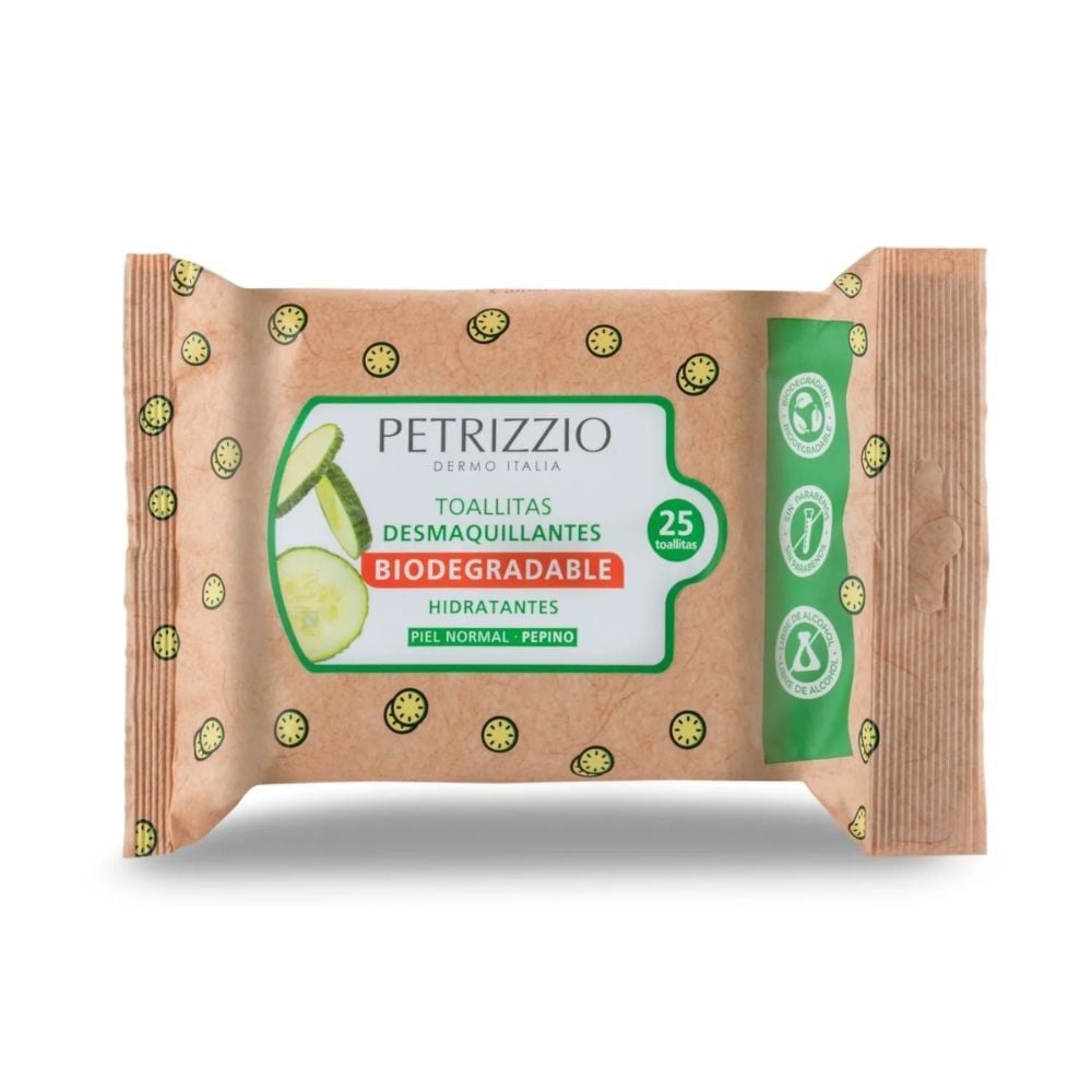 Toallitas Desmaquillantes Biodegradable Pepino 25 unidades