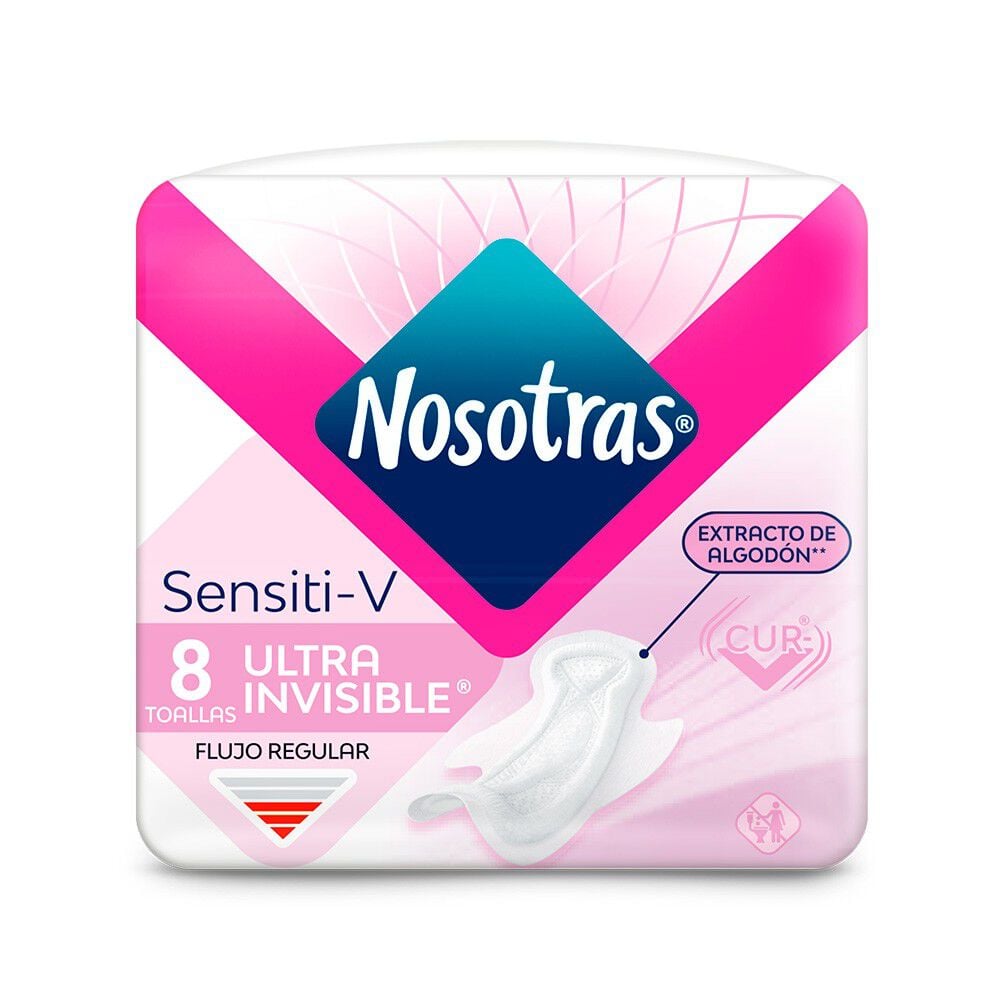 Sensiti-V Toalla Ultra Invisible Tela Suave x8