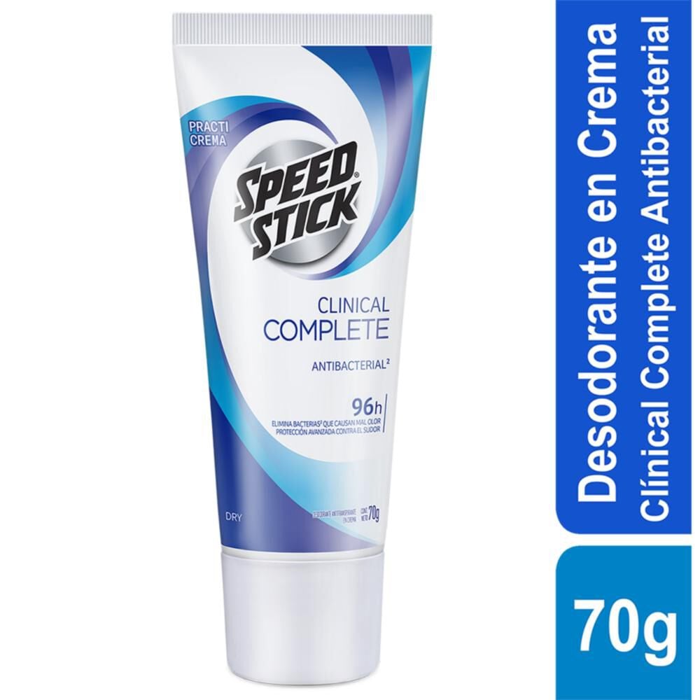 Desodorante Practicrema Speed Stick Antibacterial Clinical Dry 96 Horas 70Gr