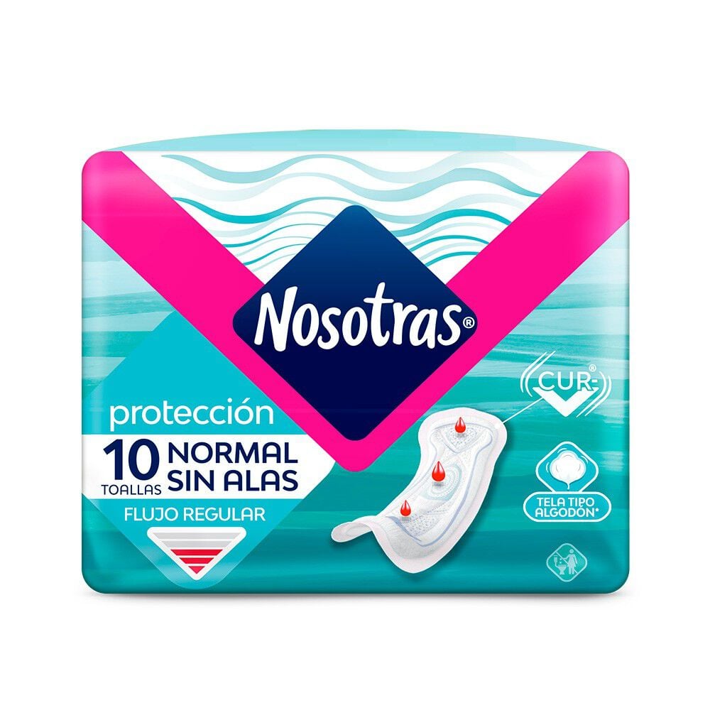 Toalla Higiénica Día  Normal sin Alas Tela Suave 10 Unidades