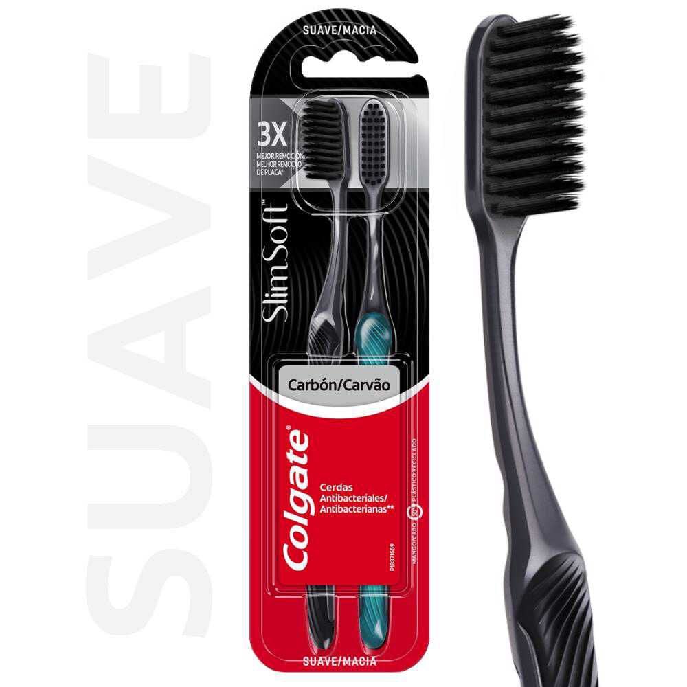 Cepillo Dental SlimSoft Black Suave Pack de 2 Cepillos