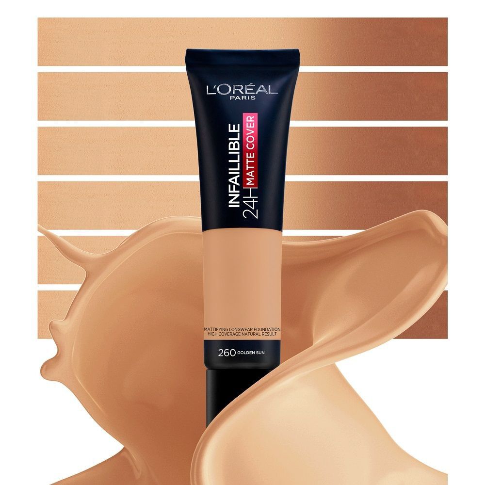 Base-Infallible-Matte-Cover-Foundation-Frites-260-Solell-Dore-imagen-4