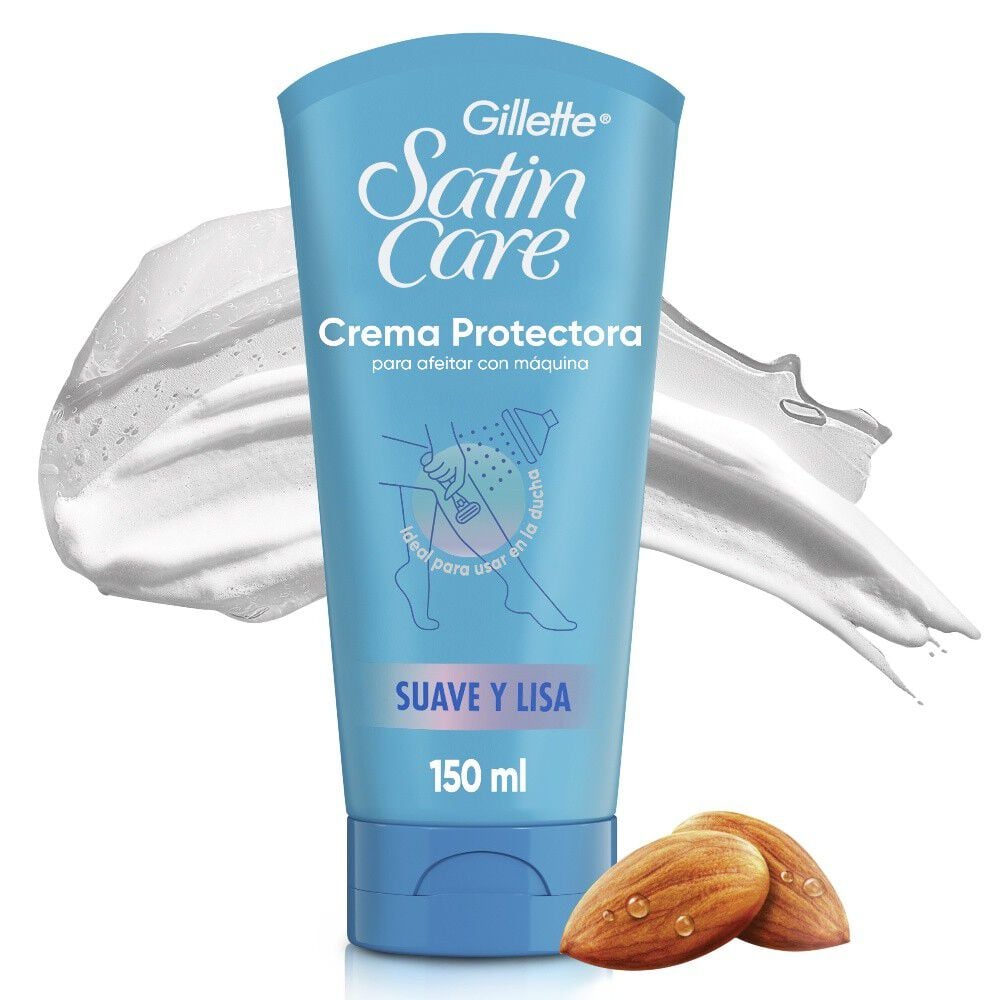 Crema de Afeitar Gillette Satin Care con Aceite de Almendra 150mL