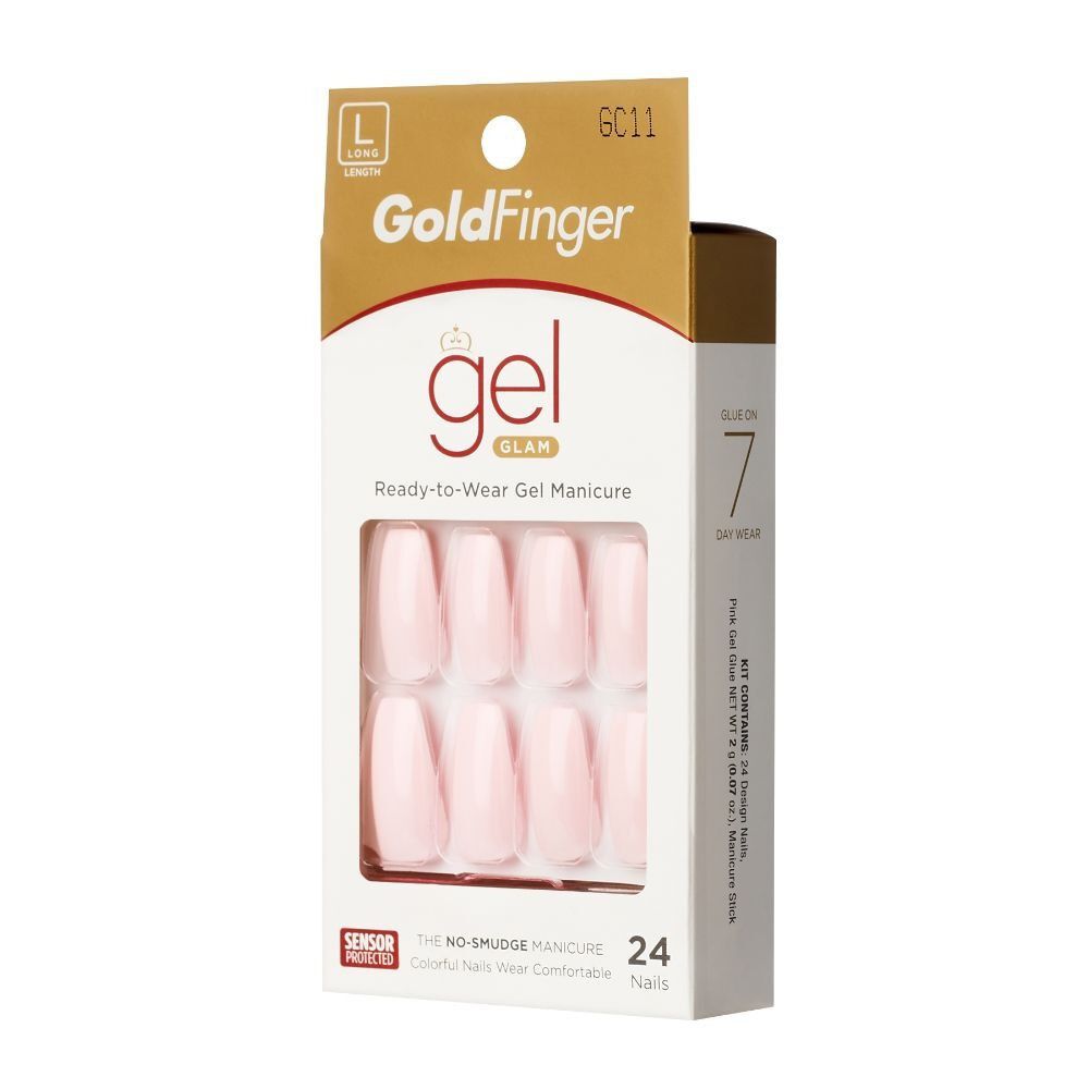 Uñas Postizas Goldfinger Gel Glam Pale Pink X24
